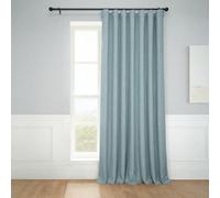 HPD Half Price Drapes - Cortinas de Lino sintético texturizadas, 1 Panel, 254 x 305 cm (Ancho x Largo), extraanchas, oscurecimiento para salón y Dormitorio, decoración del hogar, Color Cardo Marino