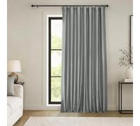 HPD Half Price Drapes Cortinas Opacas de Seda sintética Extra Anchas para Dormitorio, Textura Vintage (1 Panel), 100 x 96 Pulgadas, Gris tormenta, PDCH-KBS7BO-96-DW