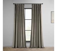 HPD Half Price Drapes Heritage Cortinas de Terciopelo Suave, Opacas, para Dormitorio y salón, 127 cm de Ancho x 274 cm de Largo, 1 Panel, Gris Pardo (Gallery Taupe)
