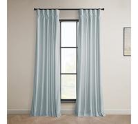 HPD Half Price Drapes Heritage Cortinas de Terciopelo Suave, Opacas, para Dormitorio y salón, 127 cm de Ancho x 213 cm de Largo, 1 Panel, Azul (Aquarius Blue)