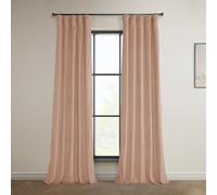 HPD Half Price Drapes Heritage Cortinas de Terciopelo Suave, Opacas, para Dormitorio y salón, 127 cm de Ancho x 274 cm de Largo, 1 Panel, Naranja Pastel (Peach Blossom)