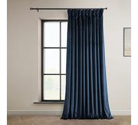 HPD Half Price Drapes Heritage - Cortinas de Terciopelo Suave para oscurecer la habitación, el Dormitorio y la Sala de Estar, 100 Pulgadas de Ancho x 84 Pulgadas de Largo, (1 Panel), Azul Eterno
