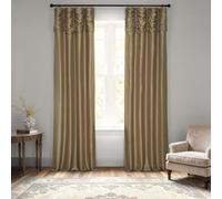 HPD Half Price Drapes PDCH-KBS8-84-RU Cortina de Seda sintética con Textura Vintage (1 Panel), 50 x 84, Lino Dorado