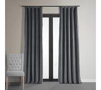 HPD Half Price Drapes Signature - Cortinas Opacas térmicas de Terciopelo para Sala de Estar, 213 cm de Largo, 1 Panel con Bolsillo para Barra, Cortinas Opacas aisladas para Ventana de Dormitorio, 50