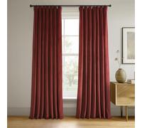 HPD Half Price Drapes Signature VPCH-180105-84 - Cortinas Opacas de Terciopelo para Dormitorio, 50 x 84 Pulgadas (1 Panel), Color óxido carmesí
