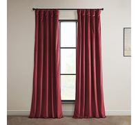 HPD Half Price Drapes VPYC-P Heritage-Cortinas de Terciopelo Suave para oscurecer la habitación, el Dormitorio y la Sala Ancho Pulgadas de Largo, (1 Panel), Rojo Cine, W 50" x L 96" (1 Panels)