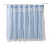 Hperu Cortinas Opacas para litera, Cortinas Gruesas de privacidad para Cama Tipo Loft con Ribete de Encaje para Estudiantes, Azul