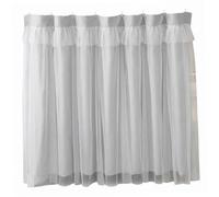 Hperu Cortinas Opacas para litera, Cortinas Gruesas de privacidad para Cama Tipo Loft con Ribete de Encaje para Estudiantes, Gris