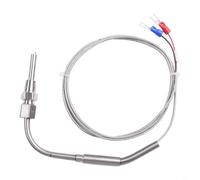HpLive EGT Sensor de termopar tipo K para temperatura de escape, sonda de acero inoxidable, boquilla NPT 1/8, sonda de 80 mm, longitud del cable 100 cm/200 cm/300 cm/400 cm/500 cm (1 m)