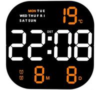 HpLive Reloj despertador LED, reloj de pared, reloj digital, reloj de pared digital LED con alarma, termómetro, calendario, visualización del día de la semana, brillo ajustable, mando a distancia
