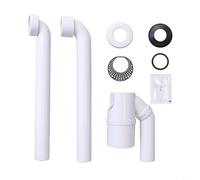 HpLive Tubo de drenaje, sifón, tapón de olor para lavabo Geberit, montado en la pared con filtro atrapador de pelo, resistente al calor, polipropileno y EPDM, arco de 90 grados, blanco, 35 x 48 x 30