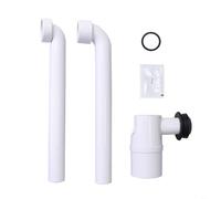 HpLive Tubo de drenaje, sifón, tapón de olor para lavabo Geberit, montado en la pared con filtro atrapador de pelo, resistente al calor, polipropileno y EPDM, arco de 90 grados, blanco, 35 x 48 x 30