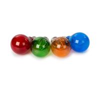 HQ-Power Conjunto de 4 bombillas LED en vidrio de colores con casquillo E27, lámparas multicolores para ambiente en cualquier habitación, ideal para fiestas, eventos y aplicaciones decorativas