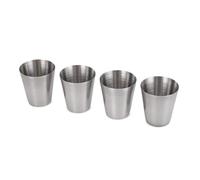 Hrtyvhin De 4 Vasos Apilables de Acero Inoxidable Vasos de Chupito de 30 ml para Picnics y Senderismo Aguardiente Portátil para Exteriores Bebidas para Senderismo