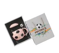 Hrtyvhin Taza creativa con forma de balón de fútbol, taza de fútbol de cerámica de 14oz para decoración de fiestas y regalo coleccionable para admiradores del fútbol