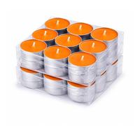 HS Candle Velas perfumadas de té, 36 unidades, aroma a sol, aprox. 4 horas de combustión, velas de cera redondas, diámetro de 4 cm, fabricadas en la UE, para interior y exterior