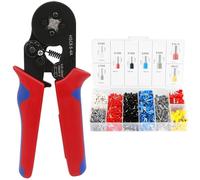 HSC8 6-4A Crimpadora Terminales Electricos con 1200 Piezas Punteras, Herramienta Prensado Autoajustable para 0.25-10mm²(AWG 24-8),Alicate Carraca Electricistas Profesional, Crimpadora Conectores Cable