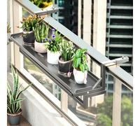 HSHBGS Mesa de Balcón Metálica, Mesa Colgante de Terraza Multiposición