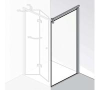 HSK Atelier Pared lateral plana para puerta plegable, dimensiones: 75,0 cm x 200,0 cm, 17988075-41-50edelglas, Cabinas de ducha: Aspecto cromado: ESG transparente con cristal precioso