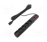 HSK DATA ACAR-F5-IEC-5M-BLACK Regleta de alimentación