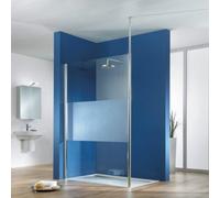 HSK Easy Comfort Pasillo delantero con soporte de techo, medidas: 100,0 x 200,0 cm, tope izquierdo, 1242100-L-01-50edelglas, Cabinas de ducha: Aluminio-plata mate: ESG transparente con vidrio noble