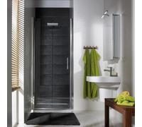 HSK Favorit Nova puerta giratoria para nicho, tamaño: 80 x 195 cm, con bisagra a la izquierda, 157080-L-41-50edelglas, Cabinas de ducha: Aspecto cromado: ESG transparente con cristal precioso