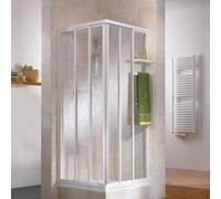 HSK Favorit puerta corrediza de esquina entrada de 3 partes, anchura ajustable de: 73,5 - 90,0 cm, altura: 185 cm, 119090-01-50edelglas, Cabinas de ducha: Aluminio-plata mate: ESG transparente con vid