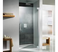 HSK K2P Puerta abatible para nicho, tamaño: 90,0 x 200,0 cm, bisagra de puerta a la derecha, 2102090-R-41-50edelglas, Cabinas de ducha: Aspecto cromado: ESG transparente con cristal precioso