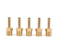 Hsthe Sea 5 piezas de 6 mm a 1/4 "BSP de latón macizo conector de cola de manguera con púas a rosca macho BSP, estanque/piscina/manguera adaptador de tubo
