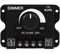 Hsthe Sea Regulador de intensidad de interruptor LED, controlador de atenuación PWM de 12 V-24 V 30 A CC, interruptor de luz de brillo ajustable para tira de luz LED