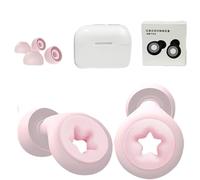 HSTWODE 1 par de tapones de silicona con tapa de silicona de repuesto, tapones para dormir, tapones para nadar, filtrar eficazmente el ruido ambiental (rosa puro, talla única)
