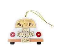 Hsyzygian Adorno de madera para el coche, para parejas y casados, decoración de boda 2026, novios y parejas