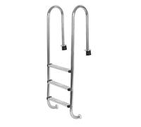 HTDRE Escalera para Piscina enterrada, Estructura de Acero Inoxidable de 4 peldaños con escalones Antideslizantes, Sistema de Acceso montado en la Cubierta, soporta 200 kg (440 lbs).
