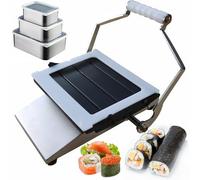 HTDRE Máquina Manual para enrollar Sushi: Cortador de Acero Inoxidable para Sushi, Bolas de arroz, jamón, Tofu, Verduras y Frutas.