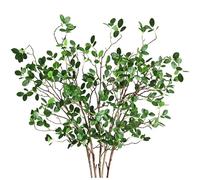 Htmeing Ramitas Artificiales de eucalipto Verde, Ramas de ficus sintéticas, decoración del hogar, Oficina, Tienda (5 Piezas)