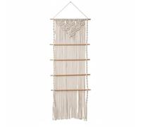 HuadaXtai Bohemio Colgante de Pared Organizador Macramé Soporte para Lazos Cuelga Diademas Expositor para Accesorios Tejido a Mano en Algodón y Poliéster