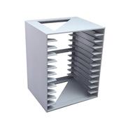 HuadaXtai Organizador de CD Estante Almacenamiento Soporte Bastidor Mantiene Discos y DVD en Fila Vertical para Orden y Acceso Rápido Plástico Adecuado para Escritorio Estudio, Gris Plateado