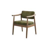 HuadaXtai Silla Tapizada Confortable Silla Asiento con Estructura Sólida Cojín Lumbar Rectangular en Pana Líneas Limpias y Estilo Moderno Adecuada para Comedor, Verde Bosque