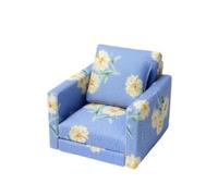 HuadaXtai Sillón en Miniatura para Casa de Muñecas Sofá Mueble con Tejido Aterciopelado y Cojín Removible Respaldo Alto Moderno Escala1/12 Adecuado para, Azul, Individual De Pana Azul