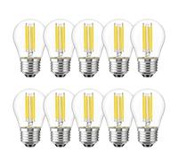 HUAMu E27 LED ahorrador de energía, vela incandescente 4W 40W bombilla incandescente equivalente, no regulable, luz del día 6500K, bombilla transparente g45, 400 lúmenes, AC220-240V, 10 por paquete