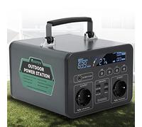 Huanyu Generador de energía de 500 W al aire libre de 500 Wh Banco de energía de camping que soporta carga rápida con 8 salidas AC/DC/USB Generador de energía solar con lámpara LED