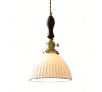 HUAYUSEDF Lámpara colgante de cerámica vintage francesa, lámpara pequeña latón mediados siglo for dormitorio, comedor, pub, iluminación isla cocina con cable ajustable(F2,No light source)