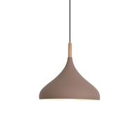 HUAYUSEDF Lámpara colgante de metal madera colorida creativa, lámpara moderna nórdica, rústica individual, iluminación retro simple for mesa comedor(Coffee,16.5in)
