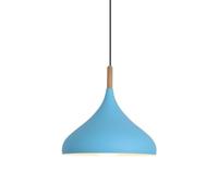 HUAYUSEDF Lámpara colgante de metal madera colorida creativa, lámpara moderna nórdica, rústica individual, iluminación retro simple for mesa comedor(Blue,9.4in)