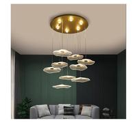 HUAYUSEDF Lámpara colgante moderna, 3-16 cabezas, diseño nórdico minimalista, lámpara creativa for comedor y escalera, brillo ajustable, elegante accesorio de iluminación(Warm White,9 light)