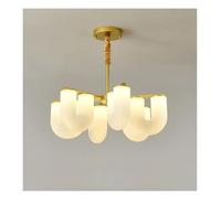 HUAYUSEDF Lámpara colgante nórdica minimalista en forma de U: lámpara araña for comedor, sala estar y dormitorio, decoración del hogar, pantalla giratoria elegante moderna(Warm Light,6 light)