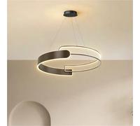 HUAYUSEDF Lámpara colgante nórdica moderna, lámpara de acrílico redonda minimalista for comedor, cocina, isla, dormitorio, for decoración(Cold White,Black 60cm)