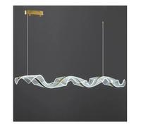 HUAYUSEDF Lámpara de araña moderna regulable for comedor y oficina, lámpara colgante con diseño ondulado, 220 V/110 V, efecto cielo estrellado, elegante accesorio iluminación(Warm,Starry Sky L120cm)