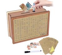 Hucha con Contador Funmo Sparbox Hucha Ahorro Caja De Ahorro con Números Caja De Ahorro con Bolígrafo Caja De Dinero Reutilizable Cajas De Dinero