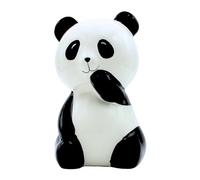 Hucha con forma de panda, oso panda, hucha, hucha con función de ahorro de cerámica en blanco y negro, 10 x 10 x 15 cm.